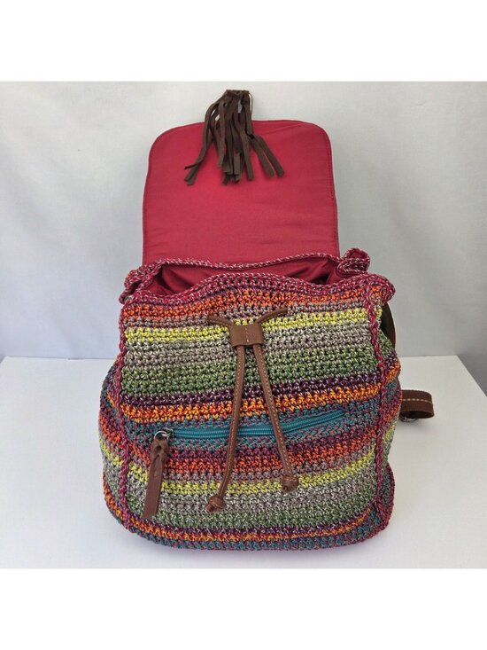 The Sak Avalon Crochet Backpack Multicolor With Brown Accents 107347 main image 13